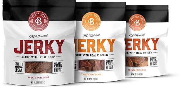 BONES & CHEWS All Natural Grain-Free Jerky Made with Real Beef Dog ...